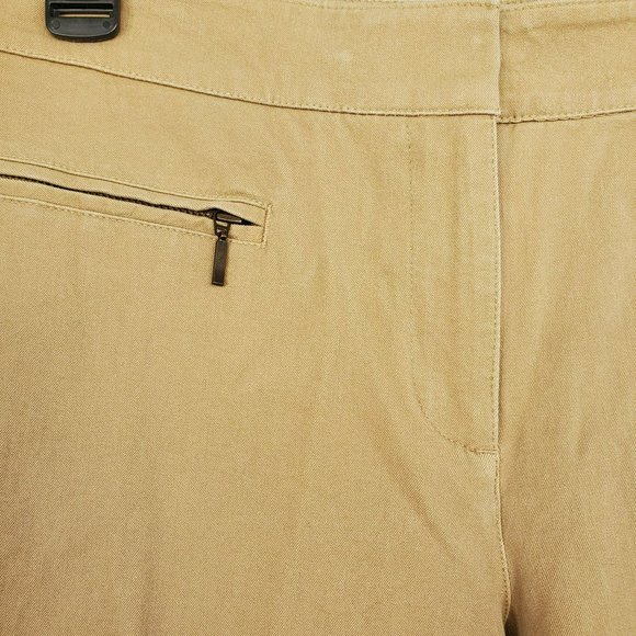Talbots Curvy Capri Khaki Pants, Size 8, Beige Cream, Zip Pockets - Picture 3 of 8